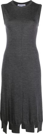 Moschino sleeve-hem detail knitted dress - women - Virgin Wool - 40 - Grey