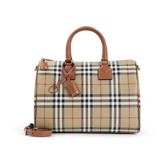 Burberry Handbags, female, Beige, Size: ONE SIZE Stylish Bowling Bag in Briar Brown