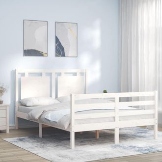 Berkfield Home Bed Frame with Headboard White 120x200 cm Solid Wood