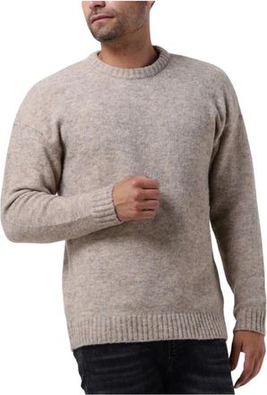 Drykorn Rondgebreide trui - Heren - Ronde hals truien - Beige - 2XL - Wol - Truien & Vesten