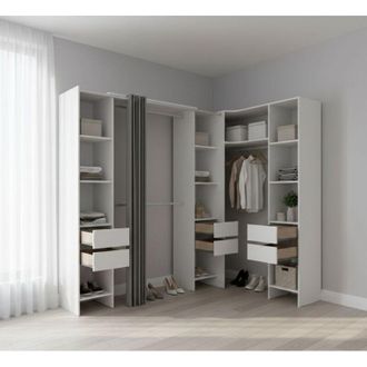 Dmora Guardaroba Grande - 13 Ripiani Appendiabiti, Bianco, -, 234x205h cm Rhabdodon