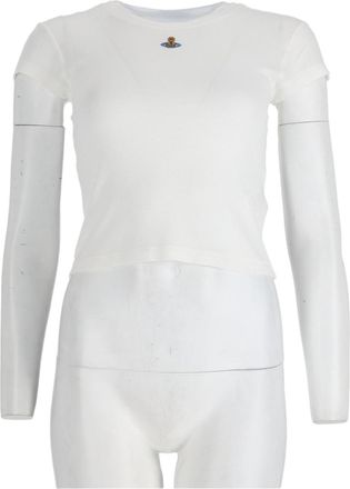 Vivienne Westwood White Ribbed Viscose-Blend Top