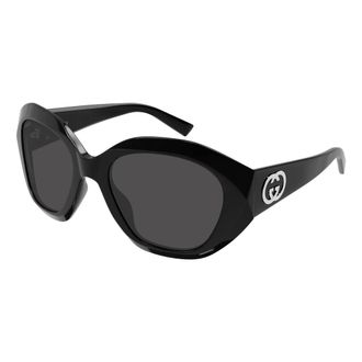 Gucci Geometrische Zonnebril - Dames - Accessoires - Zwart - Maat: 56 MM