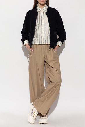 Moncler Striped Shirt, Womens, Cream