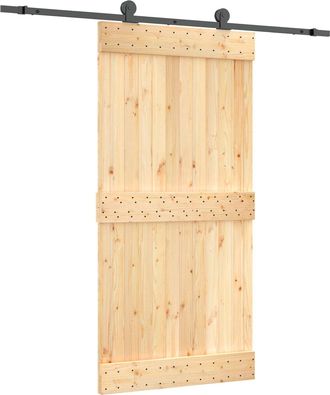 vidaXL Puerta Corredera 100 X 210 Cm Natural Y Negro Vidaxl