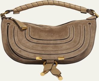 Chlo&eacute; Marcie Mini Saddle Crossbody Bag in Suede