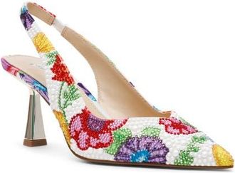 Betsey Johnson Clark Slingback Pointed Toe Pump in Bright Multi at Nordstrom, Size 9.5
