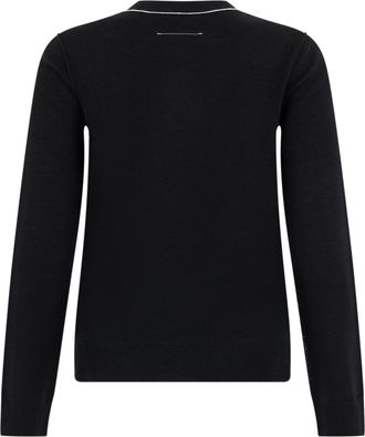 Maison Margiela Womens Crew Neck Sweater Black Virgin Wool