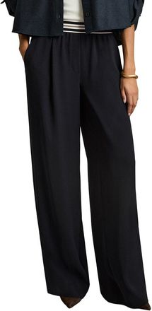 Reiss Abs Stripe Waistband Wide Leg Trouser