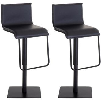 Clp Set di 2 sgabelli da bar Limon con rivestimento in similpelle nero nero