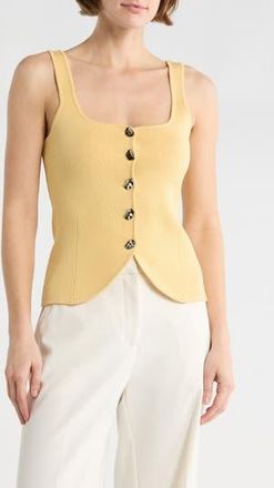 NSR Button Front Sweater Tank in Butter Yellow at Nordstrom Rack, Size X-Large
