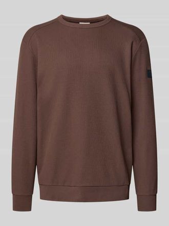 Tom Tailor Regular Fit Langarmshirt aus Baumwoll-Mix in Mittelbraun, Größe XXXL