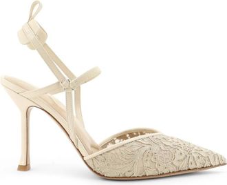 Fendi Very Colibr&igrave; Slingback Pump - Dames - Schoenen - Wit - Maat: 37 1/2 EU Leer