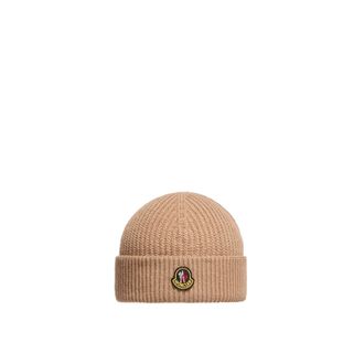 Moncler Moncler Wool And Cashmere Beanie, Men, Beige, Size: One Size