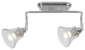 Rabalux Lampada Da Parete Retr&ograve; Per Bagno, Mobile, E14, 2x40w, Cromata, 3208, Antoine Rabalux