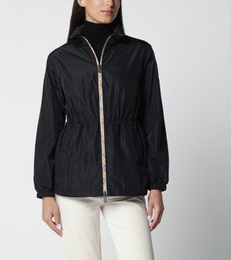 Burberry Giacca con zip nera in nylon