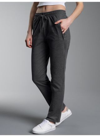 Trigema Sweathose TRIGEMA TRIGEMA Freizeithose aus Sweat-Qualit&auml;t, Damen, Gr. XXL, US-Gr&ouml;ssen, grau (anthrazit, melange), 70% Baumwolle, 30% Polyester, Hosen 