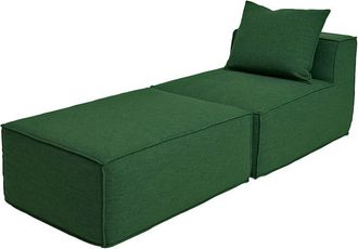 Hhg Chaise Longue/accesorios Para Sof&aacute; Hhg-399, Sill&oacute;n Otomano Recamiere, Tela/tejido (300 G/m&sup2;) 63 X 75 X 194 Cm, Verde