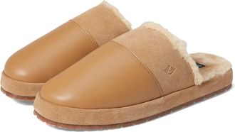 Sperry Top-Sider Cape May STS24748-260 Slipper MensBrown Leather Faux Fur Mule HTAT1403