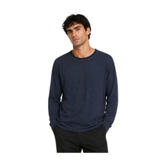 Dolce & Gabbana Long Sleeve Tops, male, Blue, Size: XL Long-Sleeve Cotton Sweater