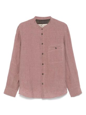 Ziggy Chen Overhemd met pied-de-poule print - Roze