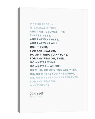 iCanvas Icanvas Michael Scott The Office Philosophy Wall Art By Holly Van Wyck