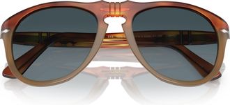 Persol 0po0649 Rounded Tortoiseshell Sunglasses with Keyhole Bridge