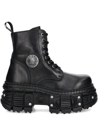 New Rock Stivali stringati 100mm - Nero