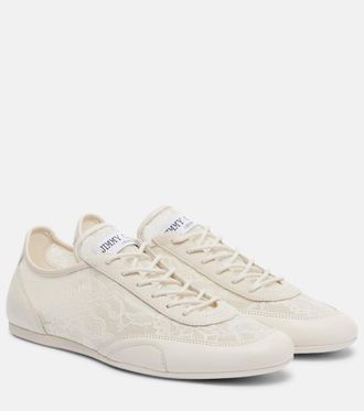 Jimmy Choo London Sunny leather-trimmed lace sneakers