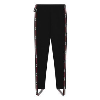 GCDS Logo Tape Piquet Leggings - Dames - Leggings - Zwart - S - Broeken