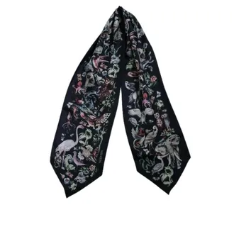 Valentino Pre-owned Scarves, female, Black, Size: ONE SIZE Pre-owned Silk Scarf