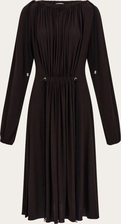 Ferragamo Donna Abito con arricci Marrone