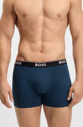 BOSS Assorted 3-Pack Power Stretch Cotton Boxer Briefs in Blue Multi at Nordstrom, Size Xx-Large