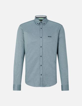 HUGO BOSS Mens Hugo Boss Mens Navy BIADO R Long Sleeved Shirt - Blue - Size: 38/Regular
