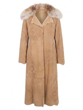 Ermanno Scervino Shearling Coat With Fur Details