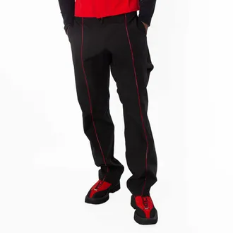 Ferragamo Ferragamo Mens Contrast Piping Straight-Leg Trousers