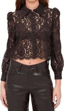 L'agence Anita Lace Blouse In Dark Brown