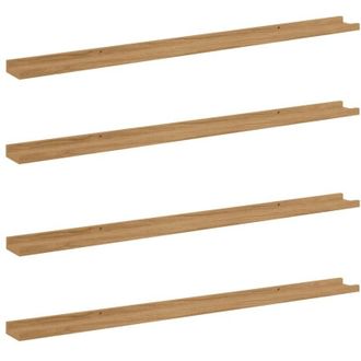 vidaXL Wall Shelf 4 pcs Brown 115 x 9 x 3 cm Engineered Wood vidaXL