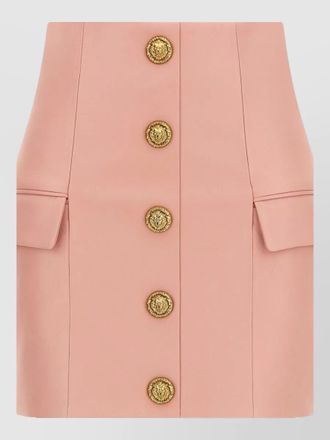 Balmain leather high-waisted skirt