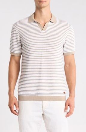 Buffalo Wicher Stripe Knit Polo in String Combo at Nordstrom Rack, Size X-Large