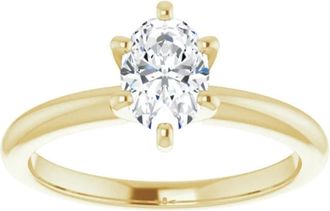 Pompeii3 1/2 Ct Oval Solitaire Diamond Engagement Ring Lab Grown White or Yellow Gold