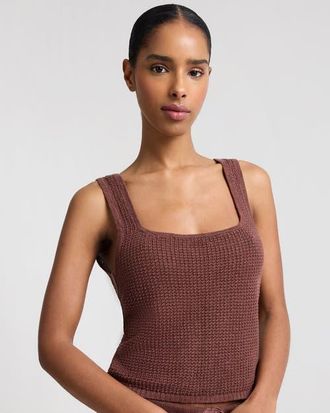 Onia Knit Square Neck Tank in Brown at Nordstrom, Size X-Small