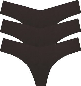 Commando Classic Solid Thong 3-Pack in Black at Nordstrom, Size X-Small/small