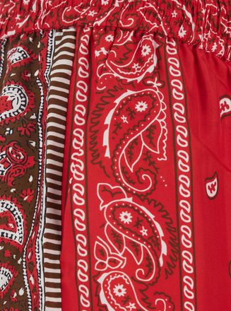 P.A.R.O.S.H. Womens Trousers With Red Pattern Tech Fabric