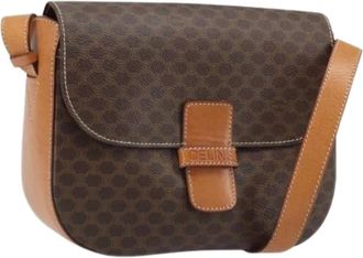 Celine Pre-owned Cross Body Bags, female, Brown, Size: ONE SIZE Pre-owned Vintage Canvas Shoulder Bag