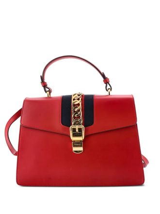 Gucci Sylvie Top Handle Bag Leather Medium satchel - Red