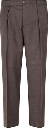 BRIGLIA 1949 Biscuit Portobello Tailored Reverse Darts Flannel Wool Pants