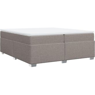 vidaXL Cama Box Spring Con Colch&oacute;n Tela Gris Taupe 200x200 Cm Vidaxl
