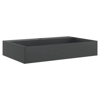 Berkfield Home Wash Basin 60x38x11 cm Mineral Cast/Marble Cast Matt Black | Size: 60 x 38 x 11 cm