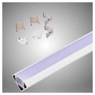 Trade Shop Trade Shop Traesio - Trade Shop - Profilo In Alluminio Da 2mt Angolare Copertura Opaca Per Strip Led Strisce Al-06